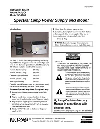PASCO Specialty & Mfg. Pasco Spectral lamp power supply and mount SF-9288 Folheto