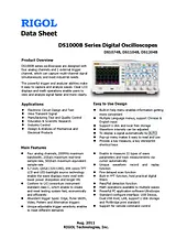 Rigol DS1104B 4-channel oscilloscope, Digital Storage oscilloscope, DS1104B Fiche De Données