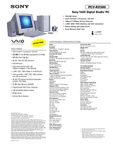 Sony PCV-RX580 Guide De Spécification