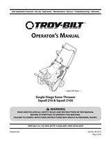 Troy-Bilt single-stage snow thrower squall 210 Manuale Utente