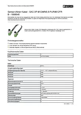 Phoenix Contact Sensor/Actuator cable SAC-3P-M12MR/0,6-PUR/M12FR B 1668645 1668645 Data Sheet