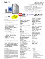 Sony PCV-RS422X Guia De Especificação