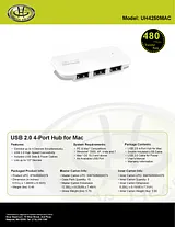 Gear Head USB 2.0 4-Port Hub for Mac UH4250MAC Merkblatt