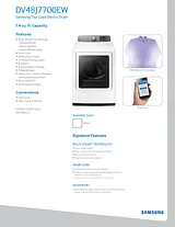 Samsung DV48J7700/A2 Specification Sheet