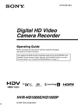 Sony HVR-HD1000E User Guide