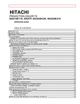 Hitachi 50UX22B Справочник Пользователя