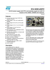 STMicroelectronics 185 W power supply with PFC and standby supply for LED TV using the L6564, L6599A, and VIPER27L EVL18 EVL185W-LEDTV Data Sheet