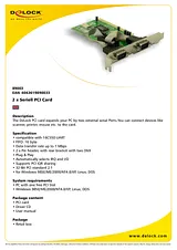 DeLOCK PCI card 2x serial 89003 Fascicule