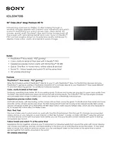 Sony KDL-55W700B Specification Guide