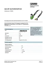 Phoenix Contact Sensor/Actuator cable SAC-8P-10,0-PUR/M12FR SH 1522943 1522943 Data Sheet