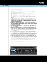 Sony MEX-BT3800U Guide De Spécification