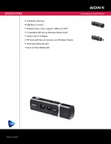 Sony NWZ-B103F Specification Guide