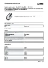 Phoenix Contact CA-12S1N8A8008 Silver 1619645 Data Sheet