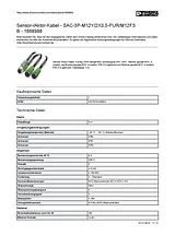 Phoenix Contact Sensor/Actuator cable SAC-3P-M12Y/2X3,0-PUR/M12FS B 1668988 1668988 Data Sheet