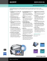 Sony DCR-DVD105 Guia De Especificação