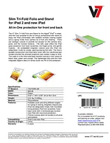 V7 Slim Tri-Fold Folio TA37GRN-2N Dépliant