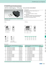 Conec D-SUB housing Number of pins: 15 Plastic 45 ° Black 165X00789XE 1 pc(s) 165X00789XE Data Sheet
