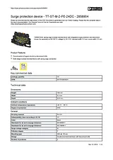 Phoenix Contact Surge protection device TT-ST-M-2-PE-24DC 2858904 2858904 Data Sheet