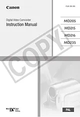 Canon MD 215 Справочник Пользователя