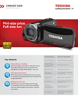 Toshiba Camileo X200 PA3973U-1C0K 产品宣传页