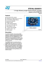 STMicroelectronics 1 A, high efficiency single inductor DC-DC converter based on the STBB1-APUR STEVAL-ISA063V2 STEVAL-ISA063V2 Data Sheet