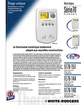 White Rodgers 1E78-144 White-Rodgers 70 Series Non-Programmable Single Stage Thermostat Product Datasheet