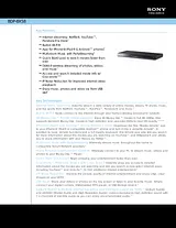 Sony bdp-bx58 Guia De Especificaciones