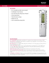 Sony ICD-SX68 Guia De Especificação