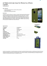 V7 Metro Anti-slip Case for iPhone 5s | iPhone 5 green PA19MGRN-2E Merkblatt