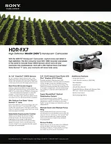 Sony HDR-FX7 Guide De Spécification