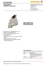 Weidmueller OPTOCOUPLER MOZ 5VDC / 24VDC 0.1A 8633010000 Scheda Tecnica