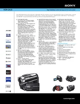 Sony HDR-UX20 Guide De Spécification