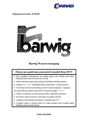 Barwig Low voltage submersible pump 0333 720 l/h 6 m 0333 Leaflet