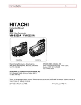 Hitachi VM-E520A Справочник Пользователя