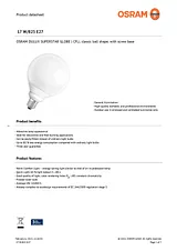 Osram Dulux Superstar Globe 986436 제품 데이터시트