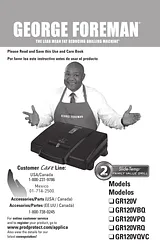 George Foreman SLIDE TEMP FAMILY VALUE GRILL Instruction Manual