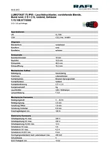 Rafi Pushbutton switch 250 V 4 A 2 x Off/On IP65 latch 5 pc(s) 1.15.108.977/0000 Data Sheet