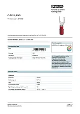 Phoenix Contact U terminal 0.5 mm² 1.5 mm² M3 Partially insulated Red 3240032 100 pc(s) 3240032 데이터 시트
