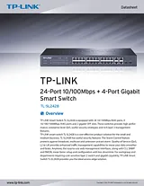 TP-LINK 24-Port 10/100Mbps + 4-Port Gigabit Web Smart Switch TL-SL2428WEB Data Sheet