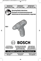 Bosch 1011vsr drills 사용자 가이드