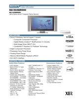 Sony ke-42xbr900 Specification Guide