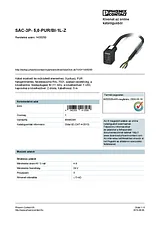 Phoenix Contact Sensor/Actuator cable SAC-3P- 5,0-PUR/BI-1L-Z 1435250 1435250 Data Sheet