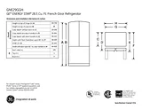 GE GNE29GGH-BB Specification Sheet
