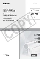 Canon ZR900 지침 매뉴얼