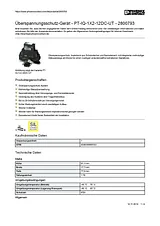 Phoenix Contact Surge protection device PT-IQ-1X2-12DC-UT 2800793 2800793 Data Sheet