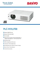 Sanyo PLC-WXU700 Dépliant