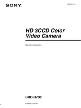 Sony HD 3CCD User Manual