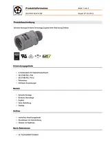 Lappkabel 55501080 KLICK-GM 40x1,5 GY SILVYN Threaded Hose Connection PA silicone-free 35 mm Grey (RAL 7001) 55501080 Data Sheet