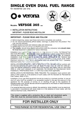Verona VEFSGE365NE Installation Instruction