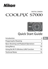 Nikon COOLPIX S7000 Anleitung Für Quick Setup